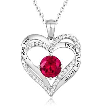 Double Heart Zircon Pendant Necklace – Women's Heart-Shaped Alloy Jewelry